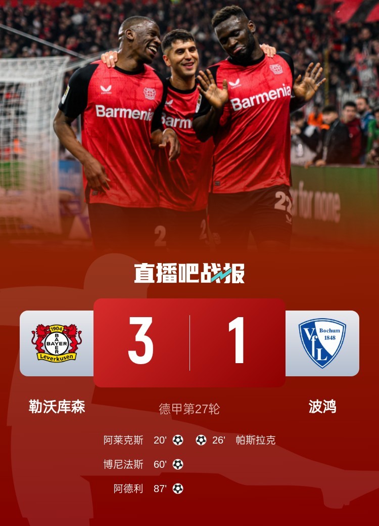 爱游戏app-包含勒沃库森主场击败对手,领先优势增加的词条